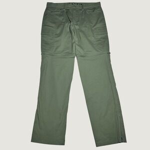 prAna Double Peak Convertible Pants Mens 35x32 Relaxed Fit Zip Off Cargo Green